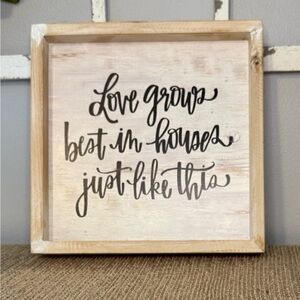 🌸Hobby Lobby Natural Wood Sign with Black Script💕